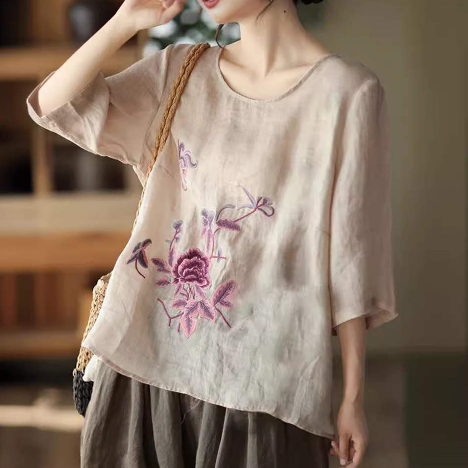 New Ethnic Fashion - Женская летняя блузка больших размеров в