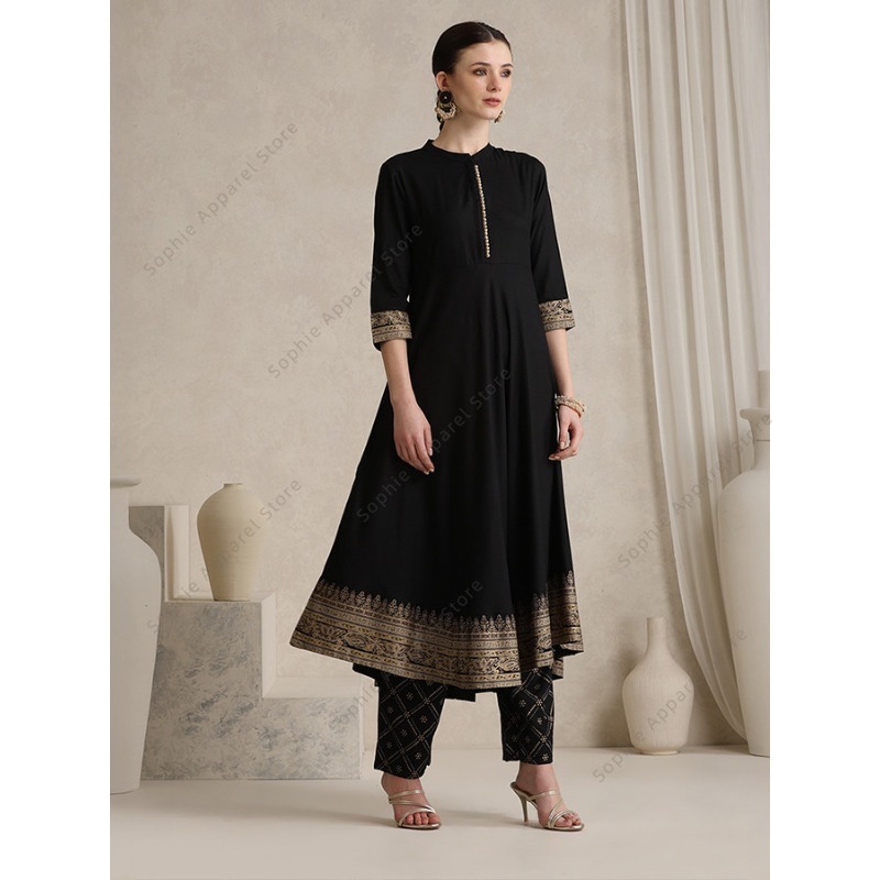 Элегантный черный индийский ко – обзор и цена Salwar Kameez Set