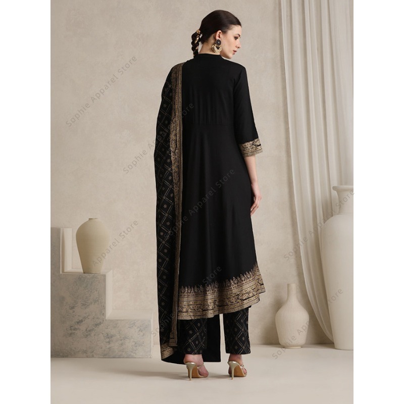 Элегантный черный индийский ко – обзор и цена Salwar Kameez Set